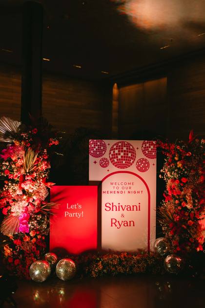 Signage and Floral detail — Mehendi decor — Alila Diwa Goa